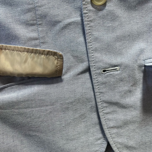 J. Crew Boys' Thompson Suit Jacket in Cloudy Blue Oxford, Size 6-7 - Picture 5 of 11